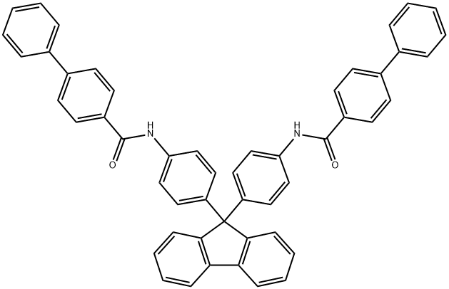 N,N'-[9H-fluorene-9,9-diylbis(4,1-phenylene)]di(4-biphenylcarboxamide) Struktur