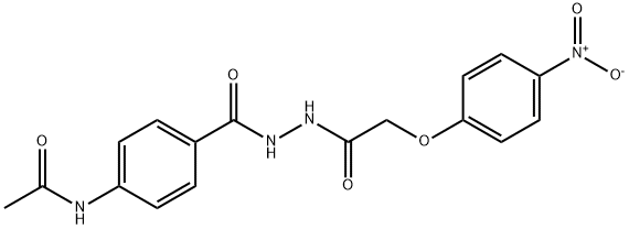 N-[4-({2-[(4-nitrophenoxy)acetyl]hydrazino}carbonyl)phenyl]acetamide Struktur