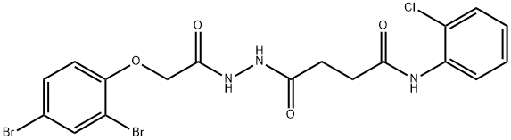 N-(2-chlorophenyl)-4-{2-[(2,4-dibromophenoxy)acetyl]hydrazino}-4-oxobutanamide Struktur