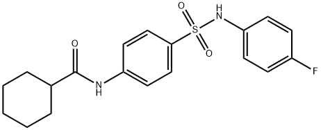 N-(4-{[(4-fluorophenyl)amino]sulfonyl}phenyl)cyclohexanecarboxamide Struktur