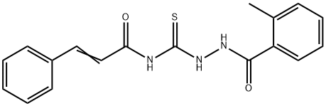 (E)-N-[[(2-methylbenzoyl)amino]carbamothioyl]-3-phenylprop-2-enamide Struktur