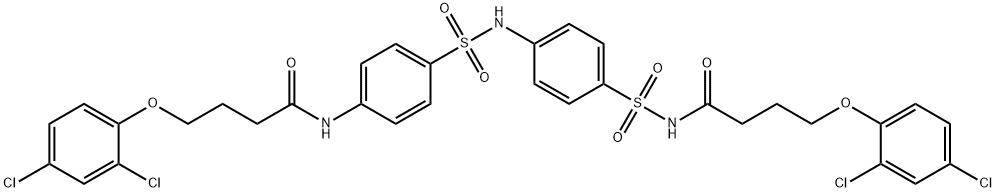 4-(2,4-dichlorophenoxy)-N-[(4-{[(4-{[4-(2,4-dichlorophenoxy)butanoyl]amino}phenyl)sulfonyl]amino}phenyl)sulfonyl]butanamide Struktur