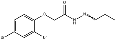 2-(2,4-dibromophenoxy)-N'-propylideneacetohydrazide Struktur