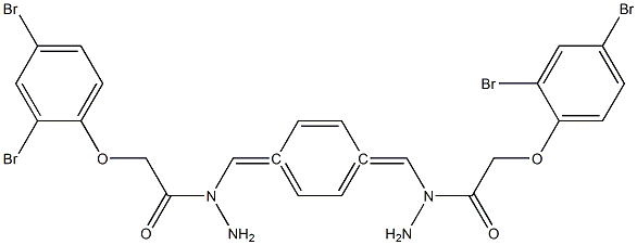 N',N''-[1,4-phenylenedi(methylylidene)]bis[2-(2,4-dibromophenoxy)acetohydrazide] Struktur