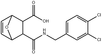 2-[(3,4-dichlorophenyl)methylcarbamoyl]-7-oxabicyclo[2.2.1]hept-5-ene-3-carboxylic acid Struktur