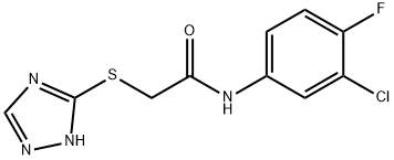 N-(3-chloro-4-fluorophenyl)-2-(4H-1,2,4-triazol-3-ylsulfanyl)acetamide Struktur