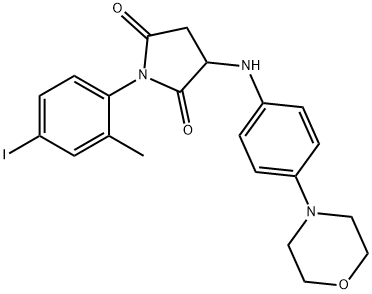 1-(4-iodo-2-methylphenyl)-3-((4-morpholinophenyl)amino)pyrrolidine-2,5-dione Struktur