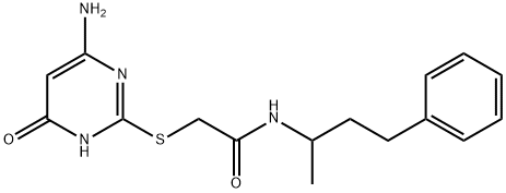 2-[(6-amino-4-oxo-1H-pyrimidin-2-yl)sulfanyl]-N-(4-phenylbutan-2-yl)acetamide Struktur