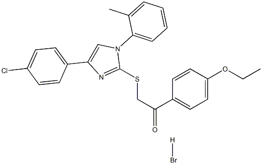 2-((4-(4-chlorophenyl)-1-(o-tolyl)-1H-imidazol-2-yl)thio)-1-(4-ethoxyphenyl)ethan-1-one hydrobromide Struktur