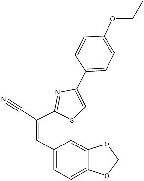 (Z)-3-(benzo[d][1,3]dioxol-5-yl)-2-(4-(4-ethoxyphenyl)thiazol-2-yl)acrylonitrile Struktur