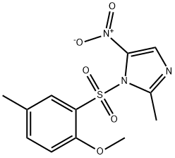 1-(2-methoxy-5-methylphenyl)sulfonyl-2-methyl-5-nitroimidazole Struktur