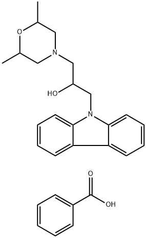 1-(9H-carbazol-9-yl)-3-(2,6-dimethylmorpholino)propan-2-ol benzoate Struktur