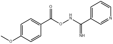 N'-{[(4-methoxyphenyl)carbonyl]oxy}pyridine-3-carboximidamide Struktur