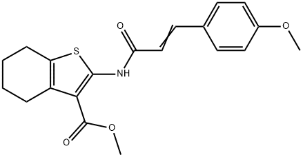 methyl 2-[[(E)-3-(4-methoxyphenyl)prop-2-enoyl]amino]-4,5,6,7-tetrahydro-1-benzothiophene-3-carboxylate Struktur