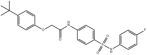 2-(4-tert-butylphenoxy)-N-(4-{[(4-fluorophenyl)amino]sulfonyl}phenyl)acetamide Struktur