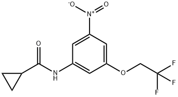 N-[3-nitro-5-(2,2,2-trifluoroethoxy)phenyl]cyclopropanecarboxamide Struktur