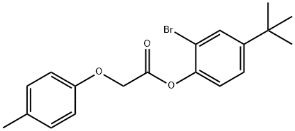 2-bromo-4-tert-butylphenyl (4-methylphenoxy)acetate Struktur