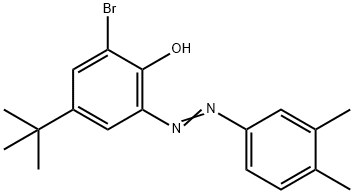 2-bromo-4-tert-butyl-6-[(3,4-dimethylphenyl)diazenyl]phenol Struktur