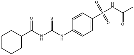 N-[({4-[(acetylamino)sulfonyl]phenyl}amino)carbonothioyl]cyclohexanecarboxamide Struktur