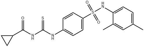 N-{[(4-{[(2,4-dimethylphenyl)amino]sulfonyl}phenyl)amino]carbonothioyl}cyclopropanecarboxamide Struktur