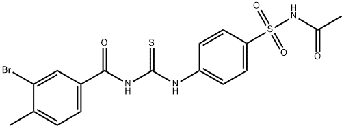 N-[({4-[(acetylamino)sulfonyl]phenyl}amino)carbonothioyl]-3-bromo-4-methylbenzamide Struktur