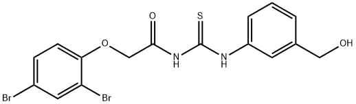 2-(2,4-dibromophenoxy)-N-({[3-(hydroxymethyl)phenyl]amino}carbonothioyl)acetamide Struktur