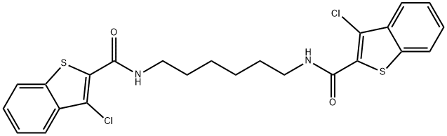 N,N'-1,6-hexanediylbis(3-chloro-1-benzothiophene-2-carboxamide) Struktur