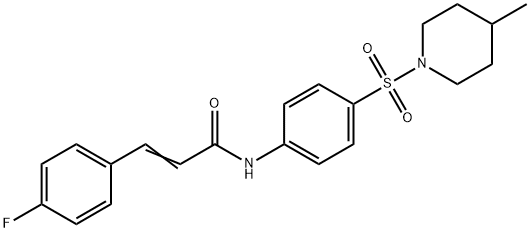 3-(4-fluorophenyl)-N-{4-[(4-methyl-1-piperidinyl)sulfonyl]phenyl}acrylamide Struktur