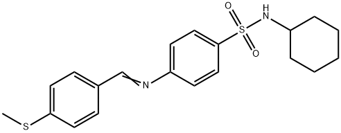 N-cyclohexyl-4-{[4-(methylsulfanyl)benzylidene]amino}benzenesulfonamide Struktur