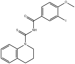 N-(3,4-dihydro-1(2H)-quinolinylcarbonothioyl)-3-iodo-4-methoxybenzamide Struktur