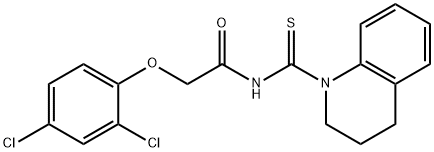 2-(2,4-dichlorophenoxy)-N-(3,4-dihydro-1(2H)-quinolinylcarbonothioyl)acetamide Struktur