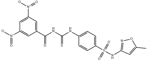 N-{[(4-{[(5-methyl-3-isoxazolyl)amino]sulfonyl}phenyl)amino]carbonothioyl}-3,5-dinitrobenzamide Struktur