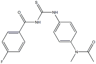 N-[({4-[acetyl(methyl)amino]phenyl}amino)carbonothioyl]-4-fluorobenzamide Struktur