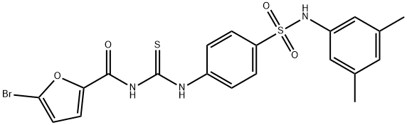 5-bromo-N-{[(4-{[(3,5-dimethylphenyl)amino]sulfonyl}phenyl)amino]carbonothioyl}-2-furamide Struktur