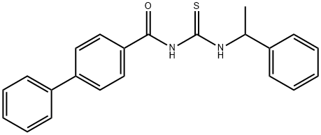 N-{[(1-phenylethyl)amino]carbonothioyl}-4-biphenylcarboxamide Struktur