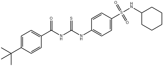 4-tert-butyl-N-[({4-[(cyclohexylamino)sulfonyl]phenyl}amino)carbonothioyl]benzamide Struktur