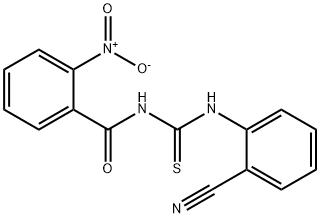 N-{[(2-cyanophenyl)amino]carbonothioyl}-2-nitrobenzamide Struktur