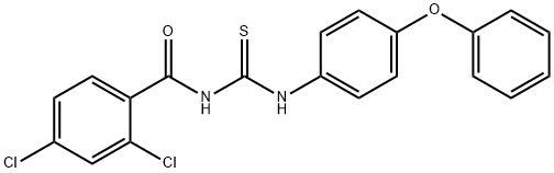 2,4-dichloro-N-{[(4-phenoxyphenyl)amino]carbonothioyl}benzamide Struktur