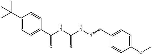 4-tert-butyl-N-{[2-(4-methoxybenzylidene)hydrazino]carbonothioyl}benzamide Struktur