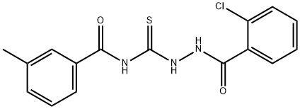 N-{[2-(2-chlorobenzoyl)hydrazino]carbonothioyl}-3-methylbenzamide Struktur