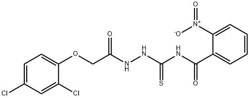 N-({2-[(2,4-dichlorophenoxy)acetyl]hydrazino}carbonothioyl)-2-nitrobenzamide Struktur