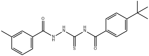 4-tert-butyl-N-{[2-(3-methylbenzoyl)hydrazino]carbonothioyl}benzamide Struktur