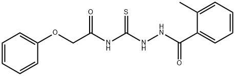 N-{[2-(2-methylbenzoyl)hydrazino]carbonothioyl}-2-phenoxyacetamide Struktur