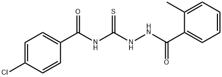 4-chloro-N-{[2-(2-methylbenzoyl)hydrazino]carbonothioyl}benzamide Struktur