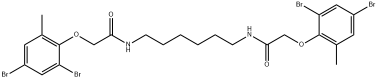 N,N'-1,6-hexanediylbis[2-(2,4-dibromo-6-methylphenoxy)acetamide] Struktur