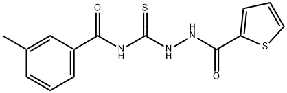 3-methyl-N-{[2-(2-thienylcarbonyl)hydrazino]carbonothioyl}benzamide Struktur