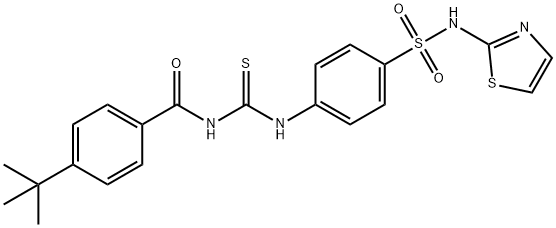 4-tert-butyl-N-[({4-[(1,3-thiazol-2-ylamino)sulfonyl]phenyl}amino)carbonothioyl]benzamide Struktur