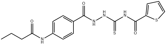 N-({2-[4-(butyrylamino)benzoyl]hydrazino}carbonothioyl)-2-thiophenecarboxamide Struktur