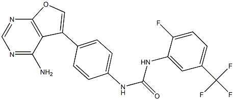 1-[4-(4-aminofuro[2,3-d]pyrimidin-5-yl)phenyl]-3-[2-fluoro-5-(trifluoromethyl)phenyl]urea Structure