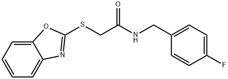 2-(1,3-benzoxazol-2-ylsulfanyl)-N-[(4-fluorophenyl)methyl]acetamide Struktur